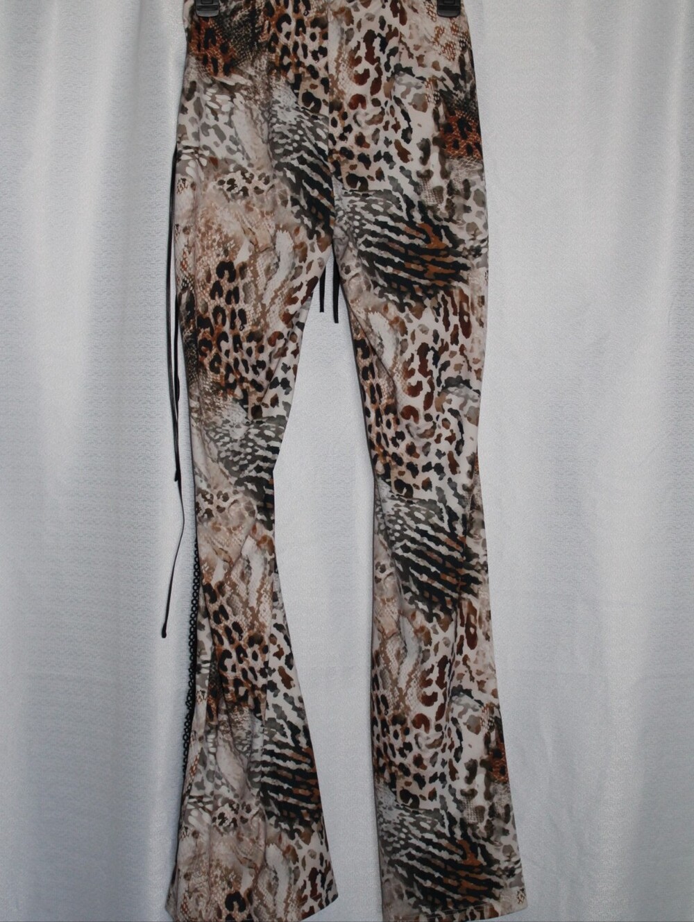 Sumwon Leopard Lace Up Flare Pants XS Y2K Festival - Picture 4 of 9